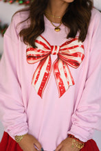 Load image into Gallery viewer, Candy Cane Bow Sweatshirt (P&amp;PD)
