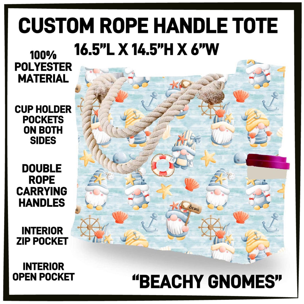 Beachy Gnomes Rope Handle Tote (In Stock)