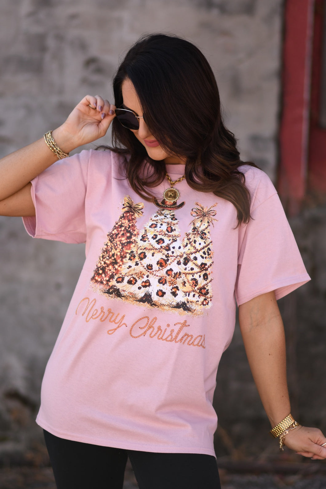 Merry Christmas Western Trees Tee *Preorder* (P&PD)