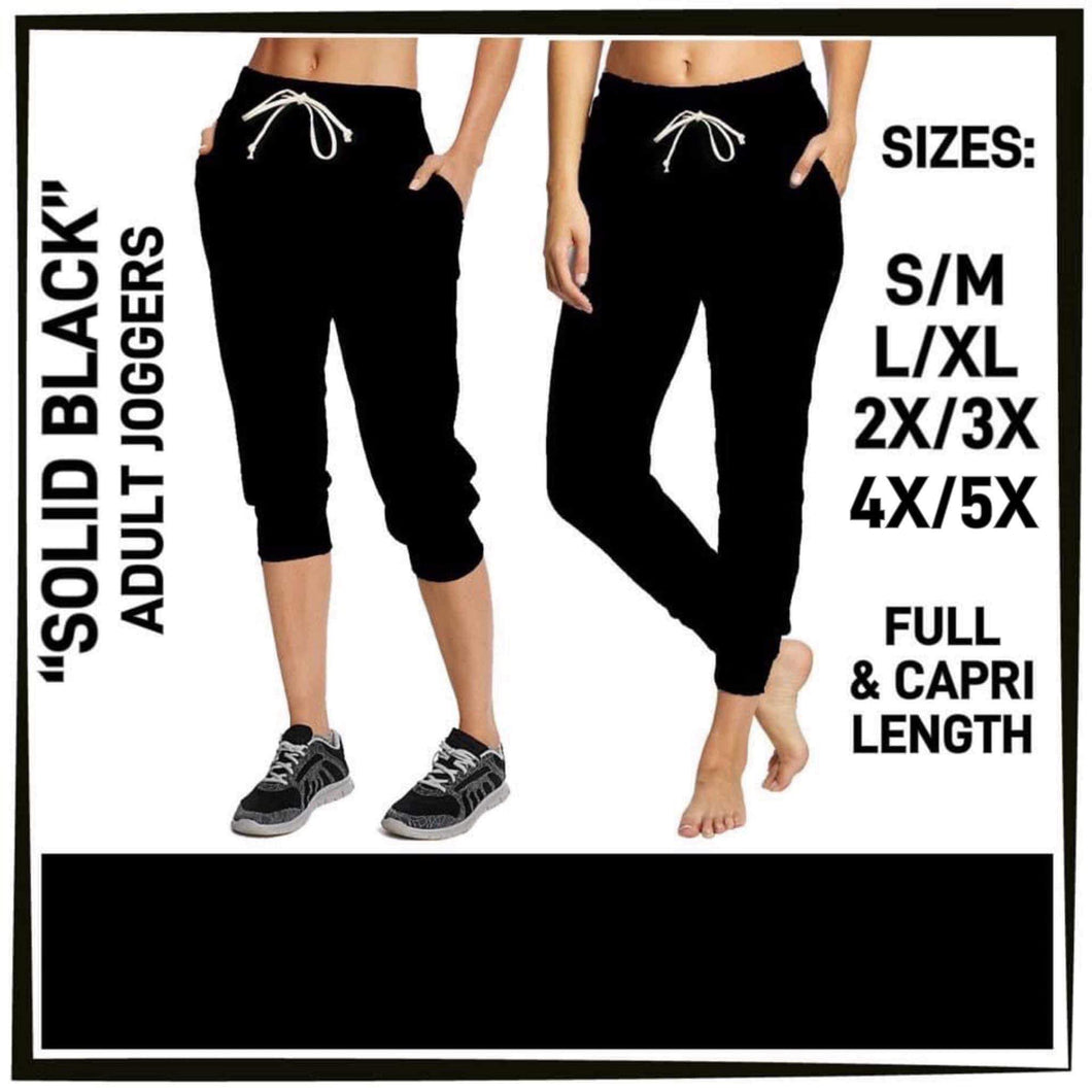 Solid Black Capri Joggers (In Stock)